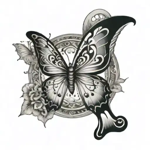 Aries Sign And Butterfly Wings Made