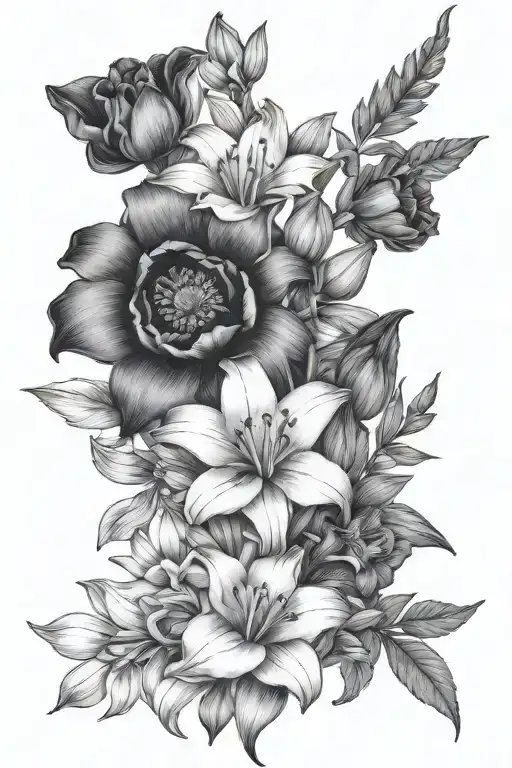 Larkspur Water Lilly Poppy And Gladiolus Bouquet Tied