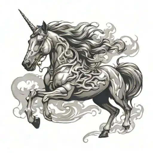 Chain Smoke Forming The Shape Horse Emerging