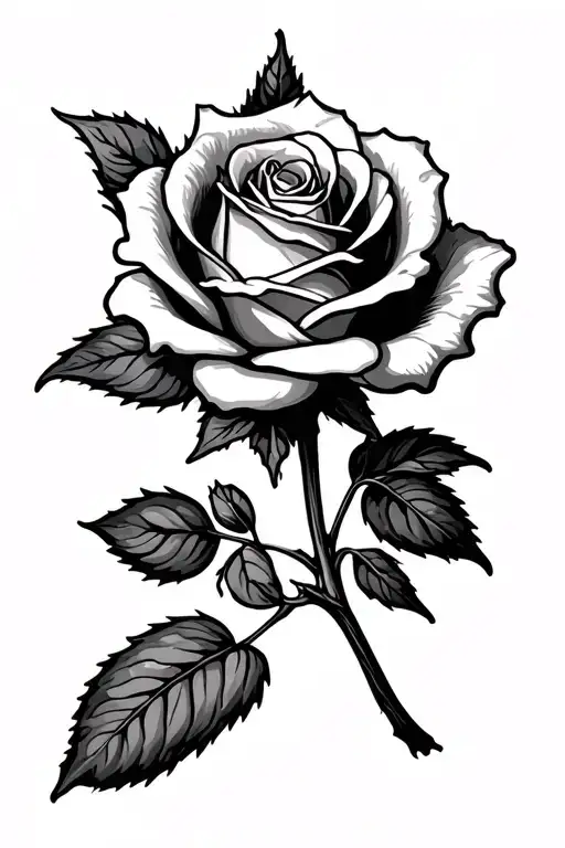 Rose And Stem Curving Around Spelling