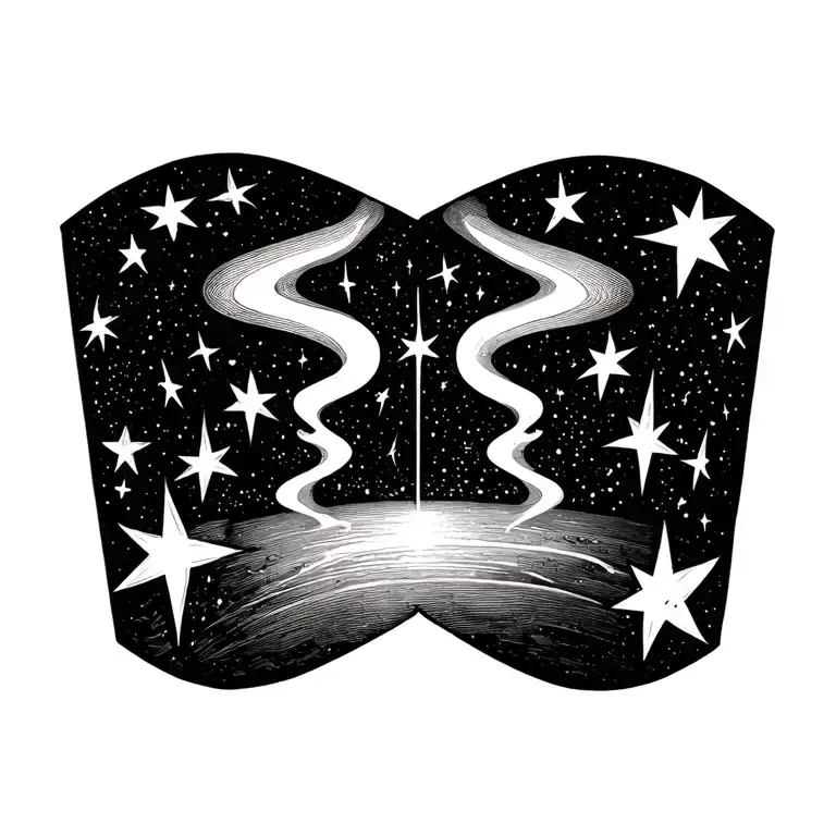 Shooting Stars Falling Throug Space Theme