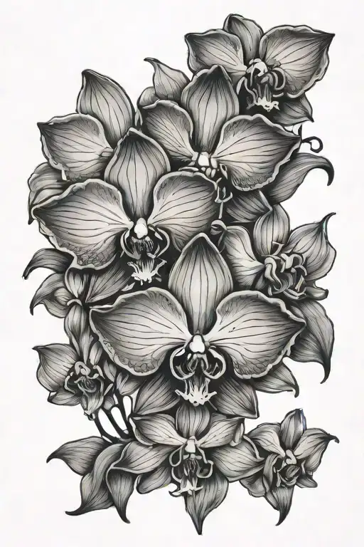 Orchid Flowers With Virgin Mary