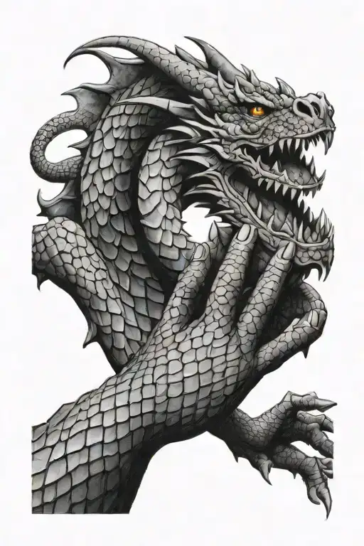 Hands Covered In Dragon Scale