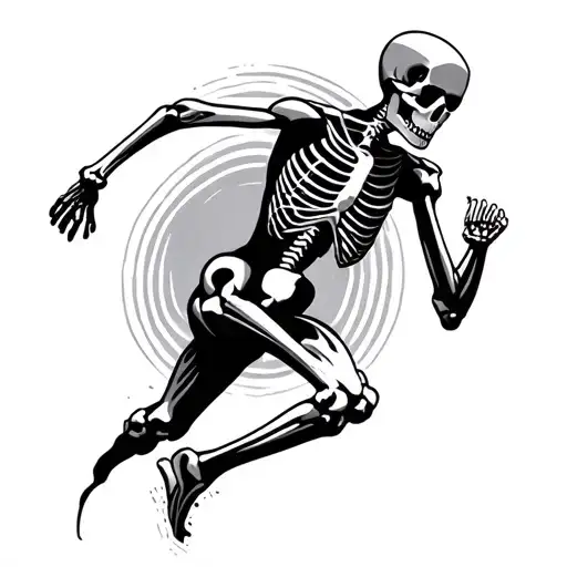 Minalist Running Skeleton