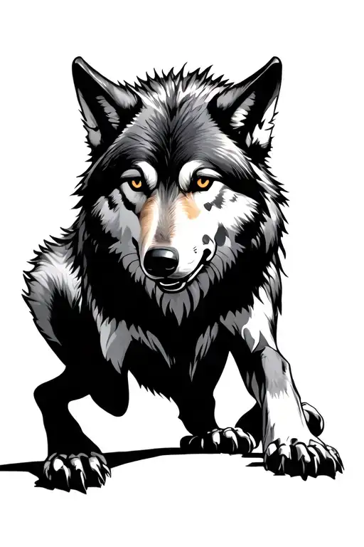 Wolf Crawling Full Body Horizontal