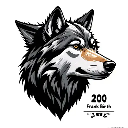 Wolf Head With Frank And 2001 Birth Year