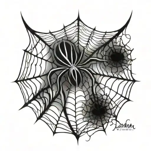 Half Spider Web With The Name Darren Incorporated Within