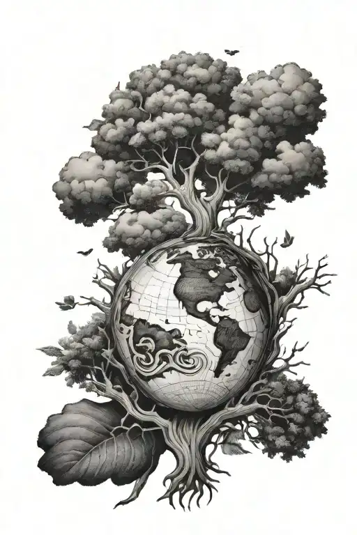 Earth On Tree Growing
