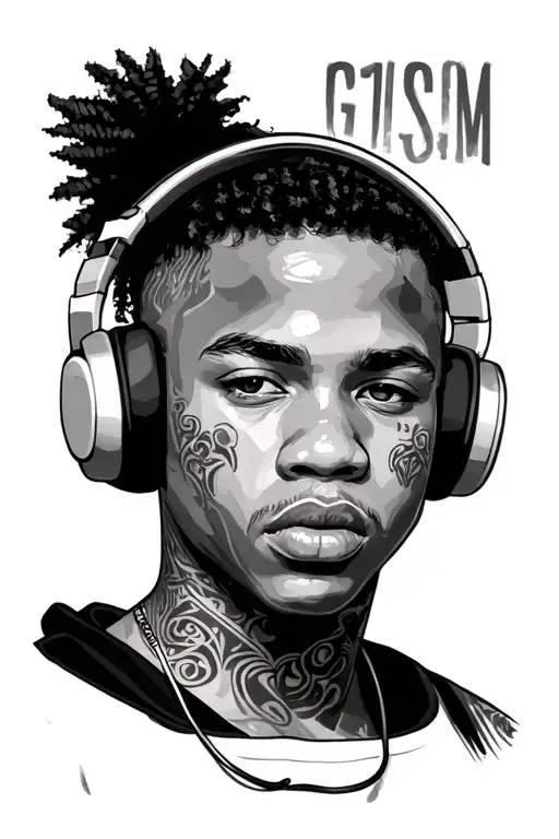 90S Hip Hop Model Wearing Headphones