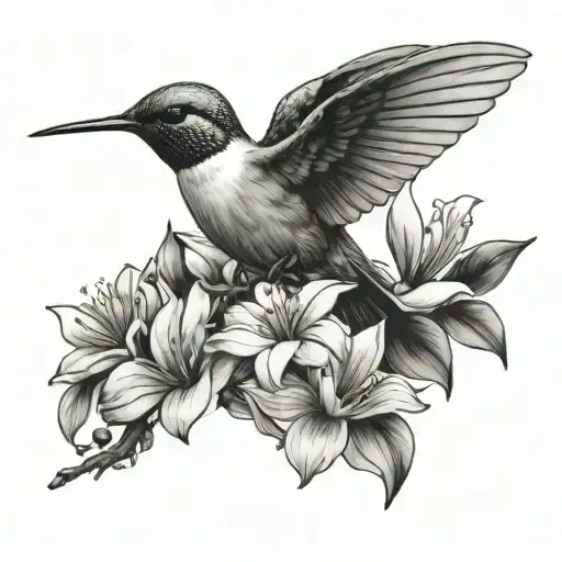 Humming Bird And Magnolia Flower Bouquet
