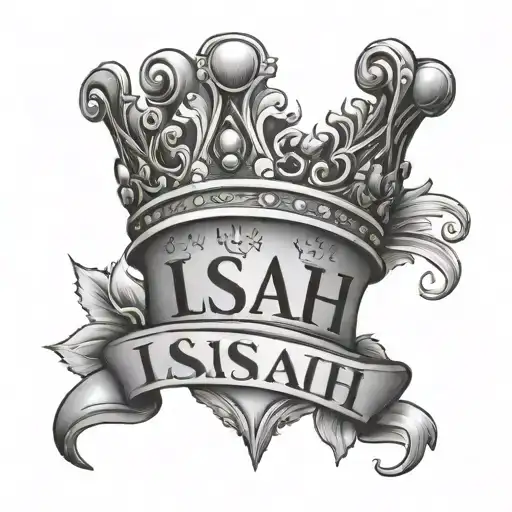 Name Isaiah With King Crown Made