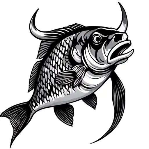 Mix Astrological Sign Bull Fish Tribal