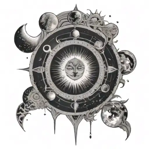 Moon Phases Forming And Flow Diagram