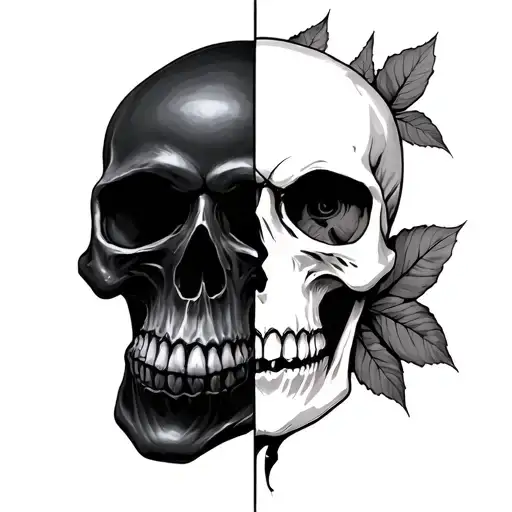 Half Skull Half Deadly Nightshade Side By Side