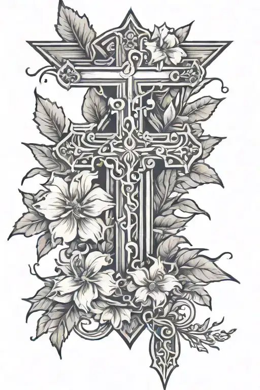 Fine Line Cross With Holly And Narcissus With God Is Greater Than The Highs And Lows