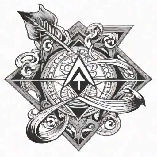 Arrow Through The Middle Of The Infinity Symbol With Flames