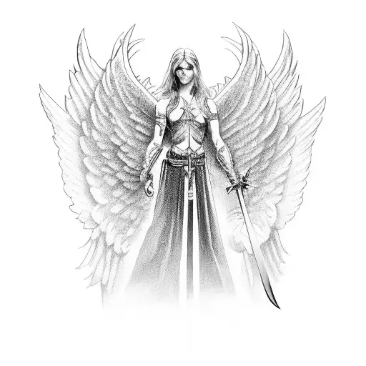 Angel Standing Holding Sword