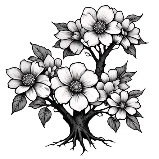 Flowers Growing Family Tree Growing