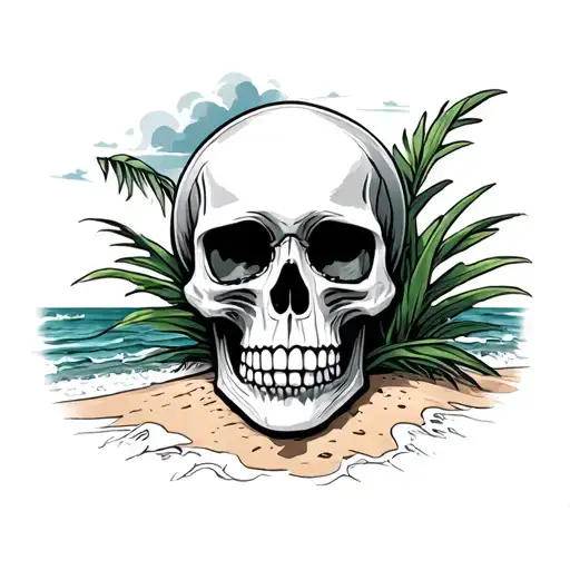 Beach With Skull