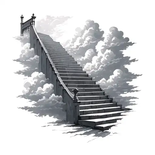 Stair Way To Heaven With Clouds