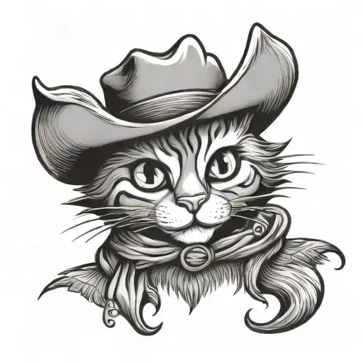 Cartoon Cowboy Cat