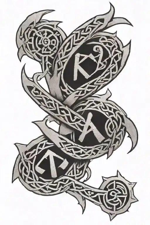 Norse Runes Carved
