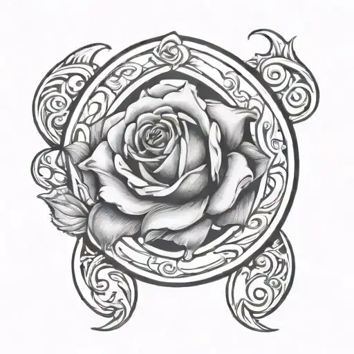 Horseshoe With A Rose Intertwined