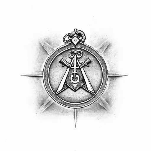 A Freemason Symbol Incorporated Into A Potion Bottle