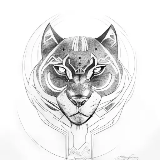 Black Panther With Full Moon