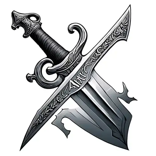 Straight Roman Sword With Mcmxcvi On The Blade