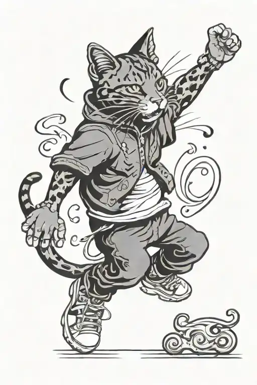 Dancing Cat 90S Hip Hop