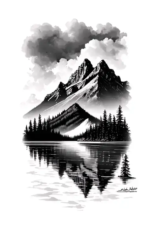 Lake With Mountain Landscape