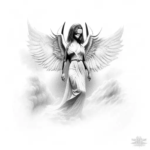 Female Angel With 222 Numbers