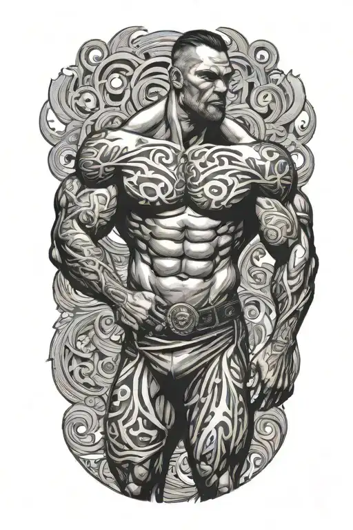 Super Muscled Man Standing In Bakini