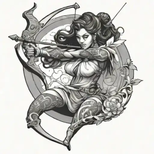 Ebony Goddess Sagittarius Archer Shooting