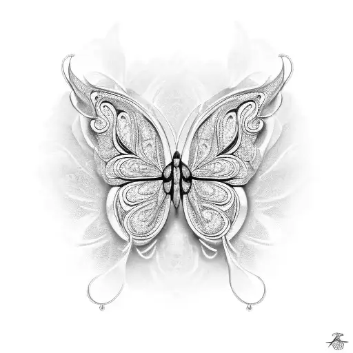 A Beautiful Butterfly Made Of Intricate Jewelry
