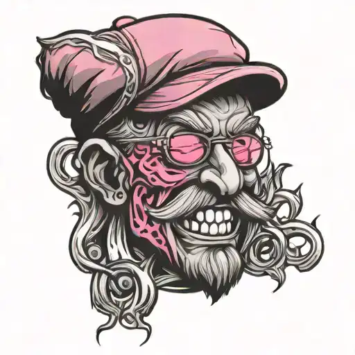 Geelong Pink Guy Pub Run Tattoo Design Featuring