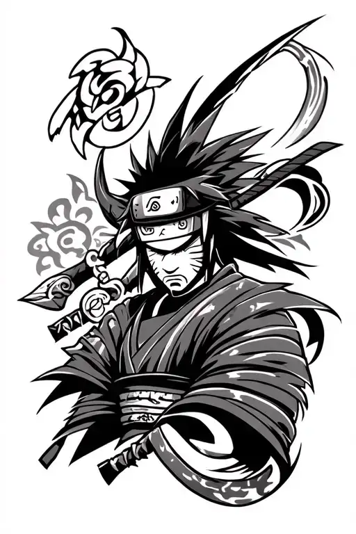 Tribal Naruto Tattoo Combing With Samurai Jack With Patterns From Japan