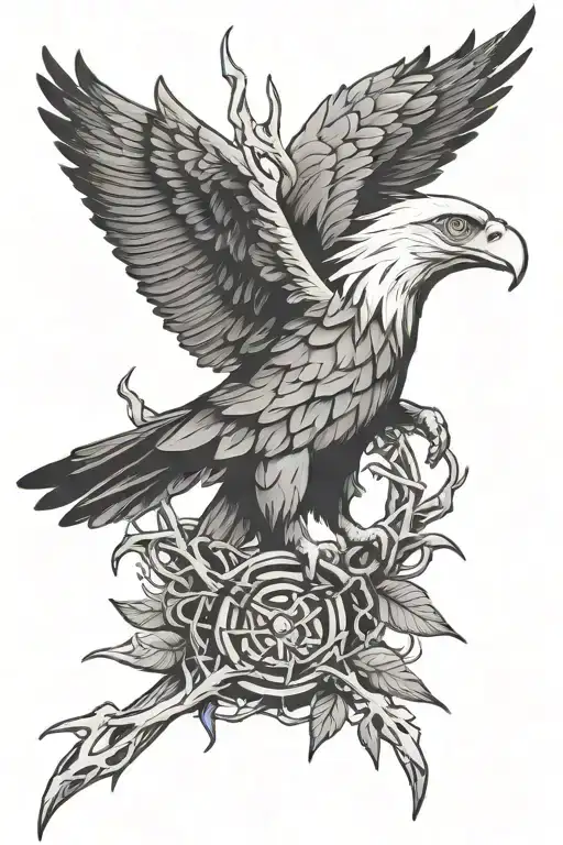 Eagle Holding A Crown Of Thorns