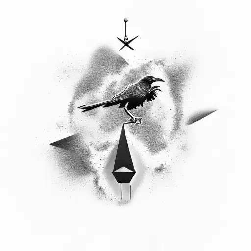 A Raven And Sandclock