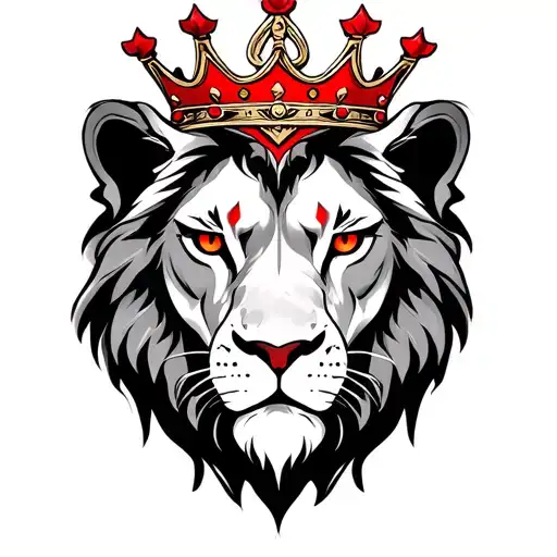 Red Crown Lion Red Eyes