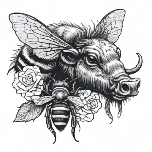 Bee And Baby Cow Head