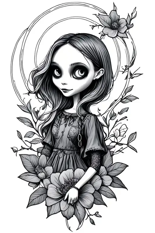 Coraline Sleeve Tattoo Design