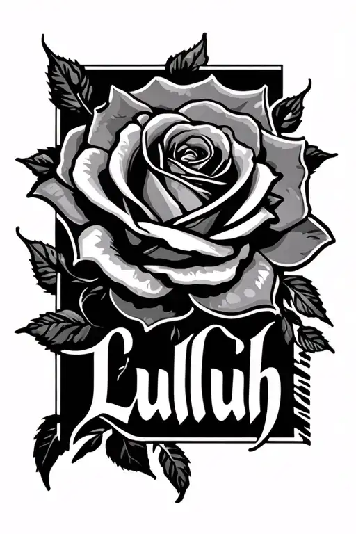 Lettering Luluh With A Rose