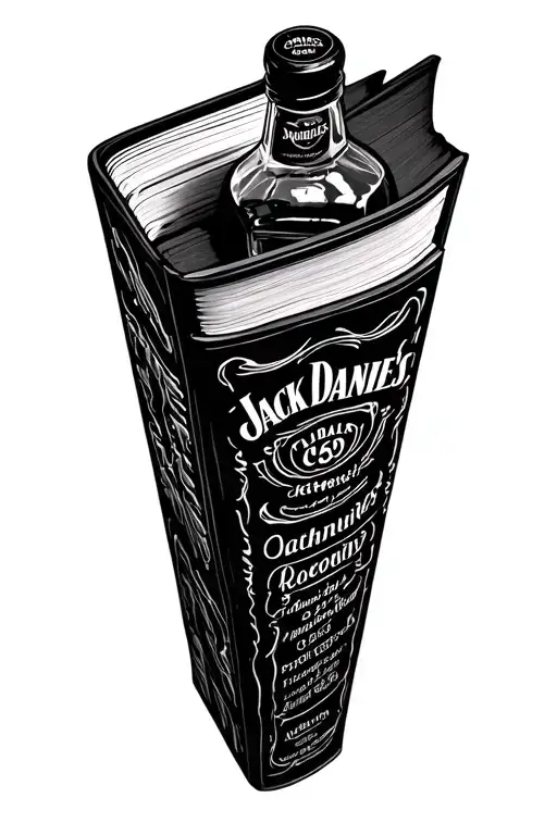 Jack Daniels Bottle Sitting On A Black Book