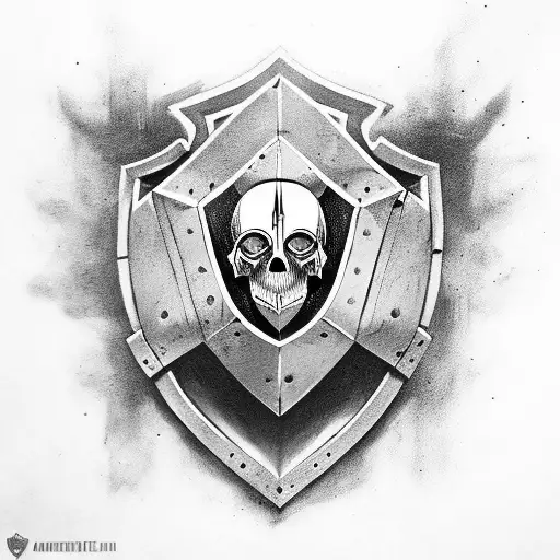 Templar Shield With A Skull In The Center