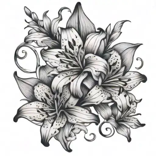 Tiger Lilies Intertwined