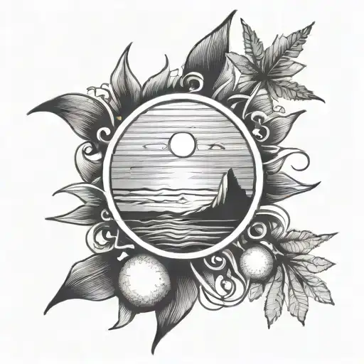 Sun And Beach Fine Line