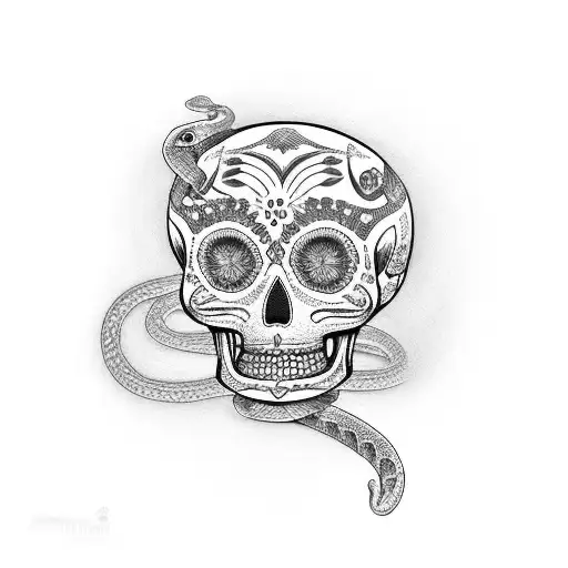 Day Of The Dead With Snake