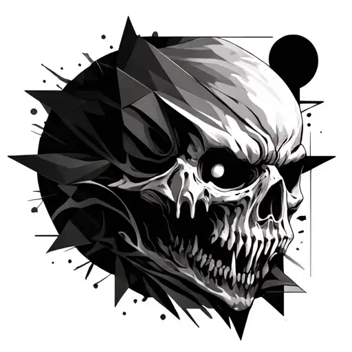 Creepy Geometric Tattoo Design